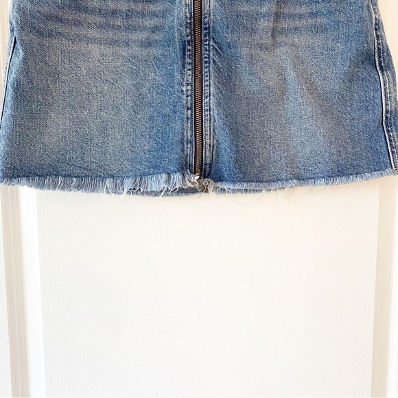 FREE PEOPLE Zip It Up Front Zip Denim Mini Skirt Size 28 - Picture 8 of 10